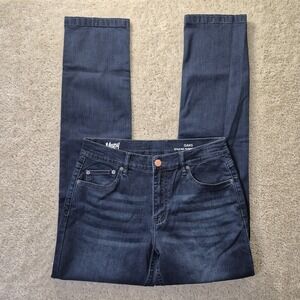 Mugsy Oaks Jean Men Actual 32/34 Dark Wash Stretch Slim Straight Comfort Preppy